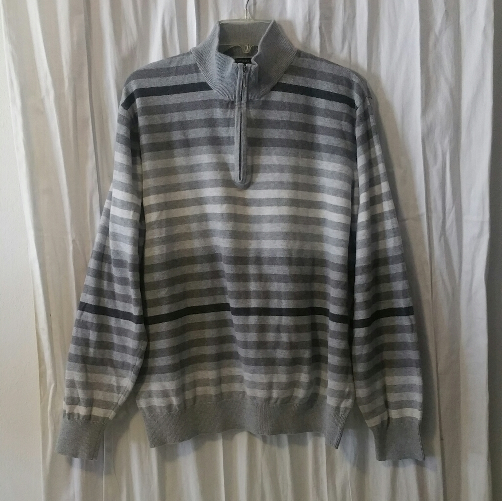 Gray striped long sleeve shirt, xl